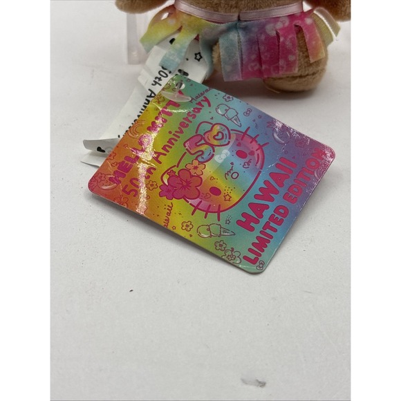 NEW - Saipan Special Edition Hello Kitty Plush 4" Key Chain-50th Anniversary - Picture 8 of 9